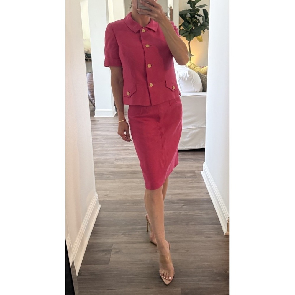 Vintage 1960s Hot Pink Wool DAVIDOW Skirt Suit Set Legally Blonde Barbie